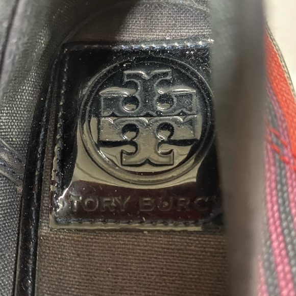 Tory Burch Striped Canvas Slip On Flats Size 5 - Picture 6 of 7